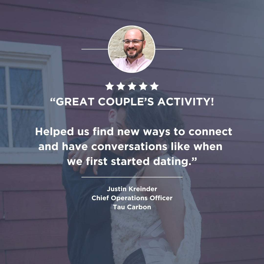 A testimonial image shows a man’s headshot above a five-star rating. The text says: “The Housewarming Box by The Box Co brought us closer—perfect for couples, gift occasions, or homeowners wanting to strengthen their bond.”.